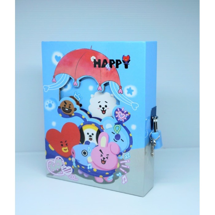 

[RESTOCK] DIARY BT21 GEMBOK BISA DIGEMBOK BISA DIKUNCI BUKU BT21 NOTEBOOK BTS - Merah Muda