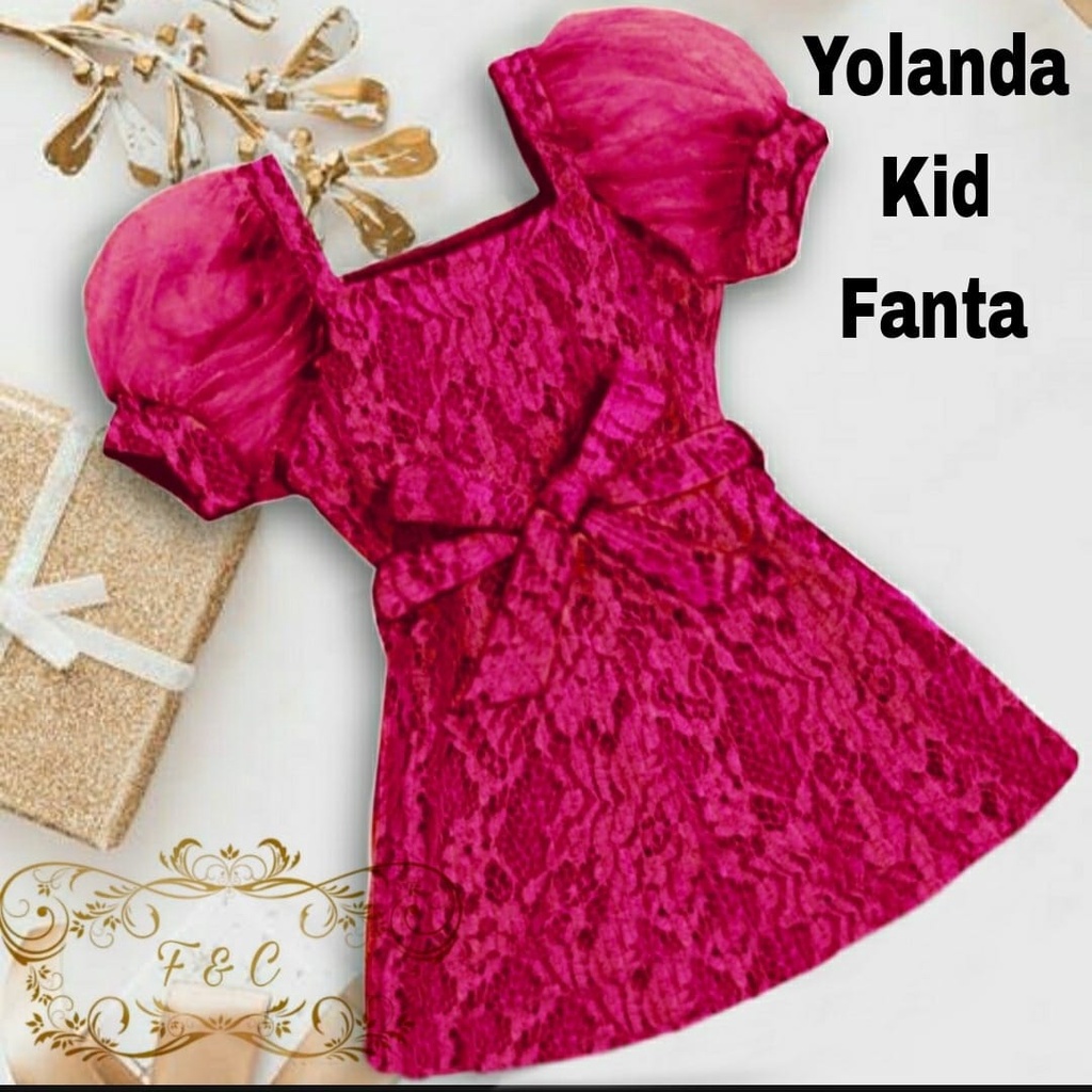 PCS DRESS YOLANDA KID FASHION PAKAIAN ANAK PEREMPUAN BAHAN BRUKAT FE