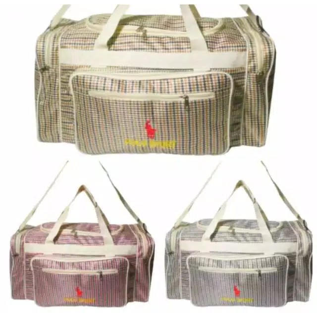 Travel Bag Wanita Tas Pakaian sports kotak / tas wanita slempang-jinjing travelling JUMBO / MOTIF SN