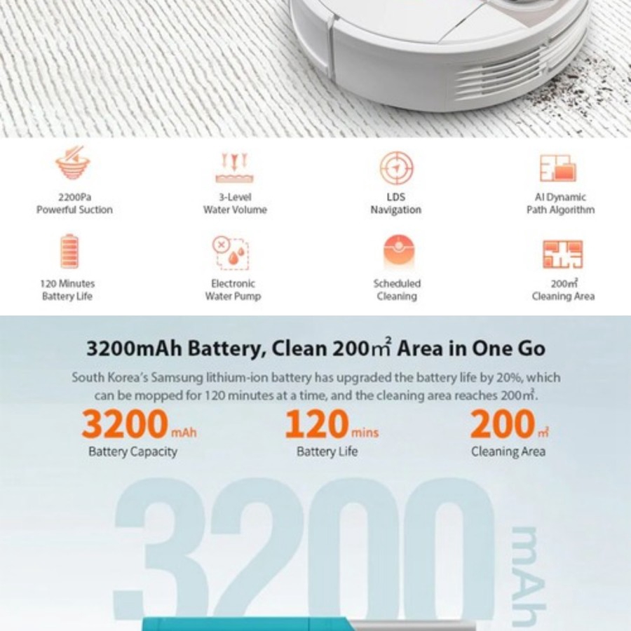 Viomi SE Smart Robot Cleaning Vacuum Cleaner - VIOMI V2 PRO UPGRADE