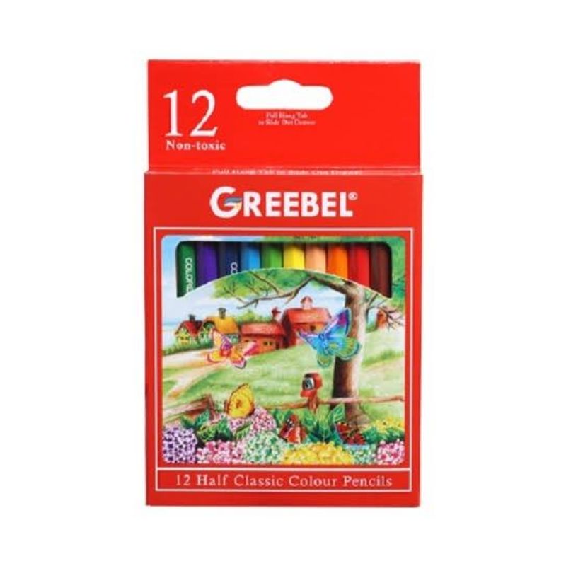 Pensil Warna Greebel 12 Warna Pendek