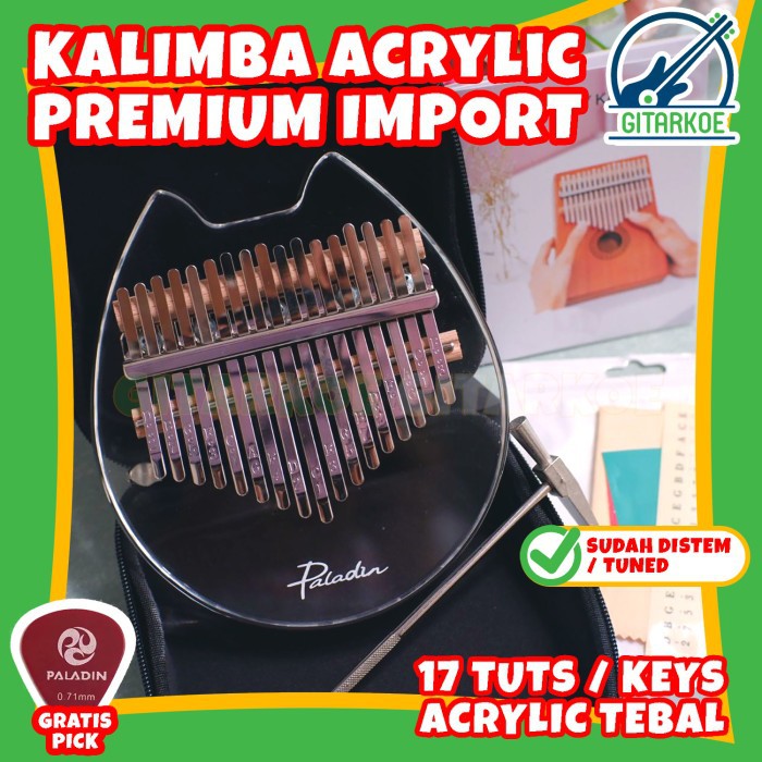 Kalimba Akrilik 17 Tuts Keys Kalimba Arcylic Premium Quality Karimba Motif Kucing