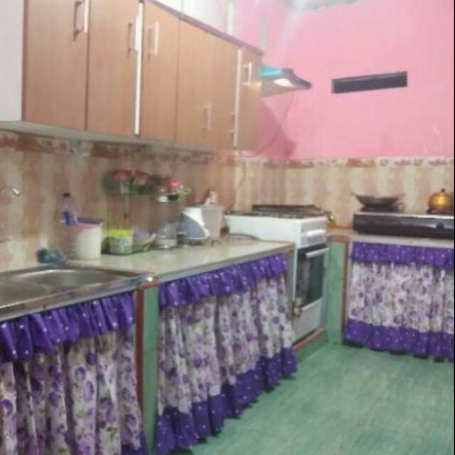 Gorden kolong dapur ungu double poni