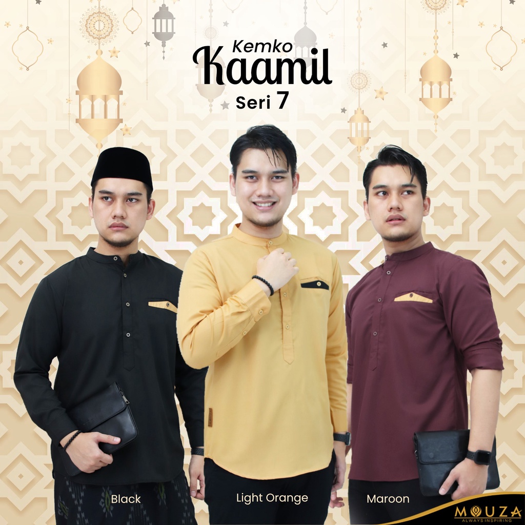 Baju Muslim Kemko Koko Simple Pria Lengan Panjang Dewasa Lebaran Kemeja Premium Terbaru 2022 Keren E