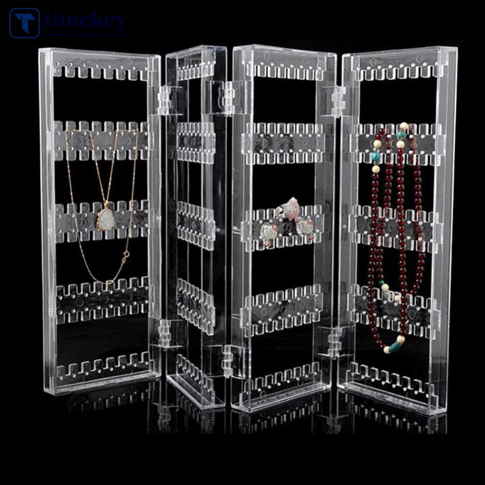 Timekey Rak Display Organizer Perhiasan Anting Tusukkalung Bahan Akrilik Bening P2Z2