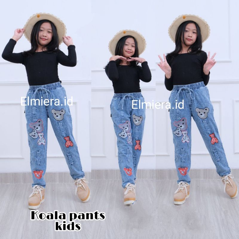 Celana Anak Jeans Bordir Koala Cempaka Pita