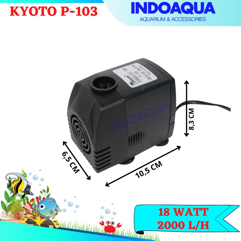 INDOAQUA - Pompa Aquarium Water Pump Kolam Mini Pompa Hidroponik Kyoto 103 Berkualitas