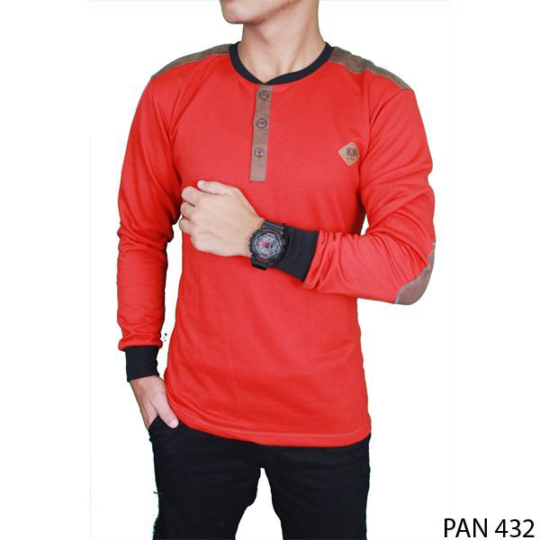 Baju Pria Lengan Panjang Katun Merah – PAN 432