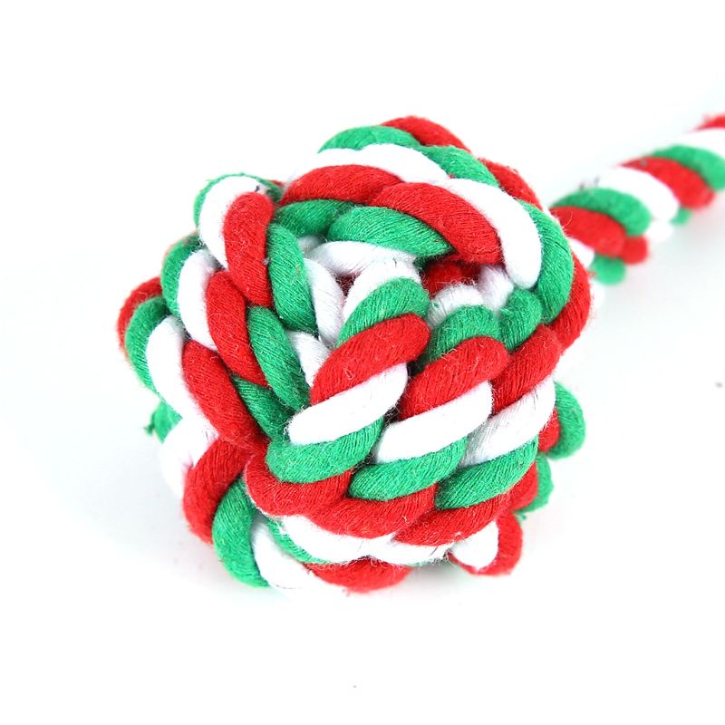 6pcs Mainan Kunyah Tali Tug of Wars Element Natal Bahan Katun Tahan Lama Dapat Dicuci Untuk Anjing