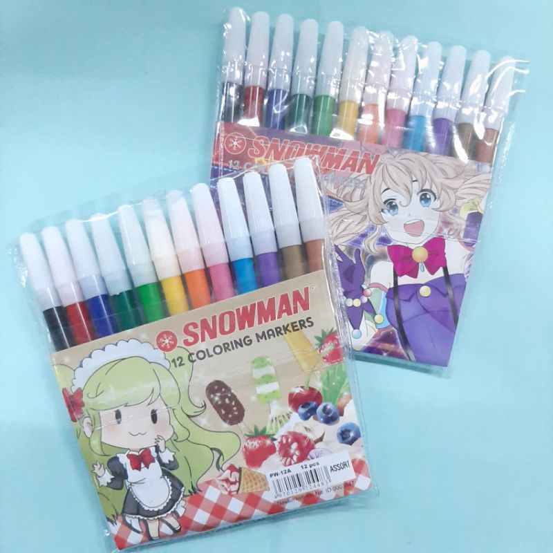 

spidol 12 warna/snowman PW-12A