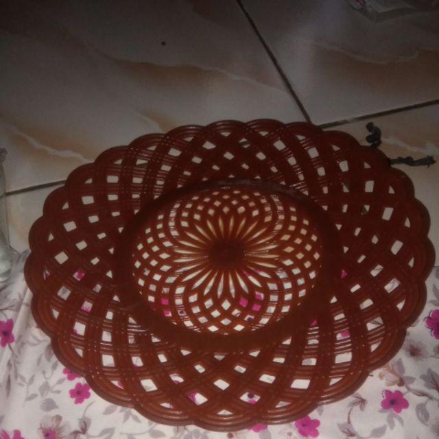Piring Anyam Rotan Plastik 1pcs