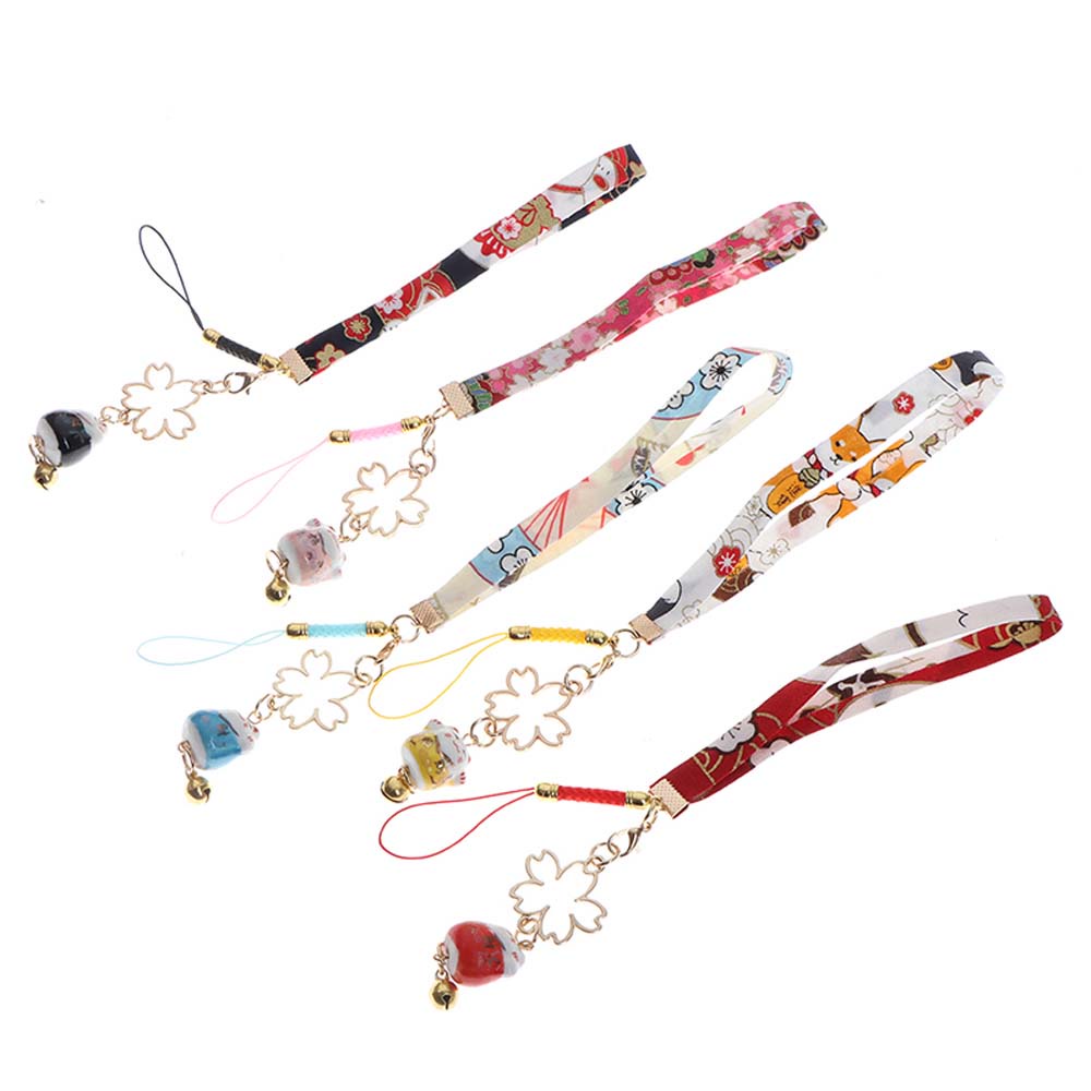 QUINTON Cute Mobile Phone Strap Gift for Women Mobile Phone Accessories Mobile Phone Lanyard Anti-Lost For Mobile Phone Case Cat Hanging Cord Hang Rope Bell Cell Phone Lanyard/Multicolor