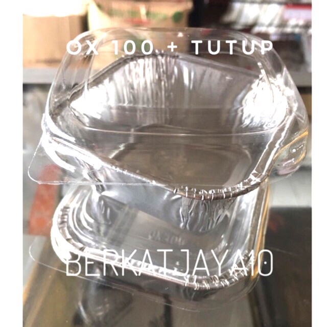 ALUMINIUM FOIL CUP OX 100 + Tutup Mika (Isi 10 Pcs)  Aluminium Foil Tray