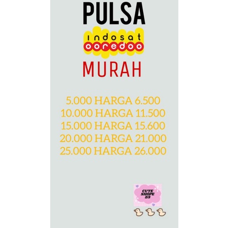 PULSA Indosat Murah 5k, 10k, 15k, 20k, 25k