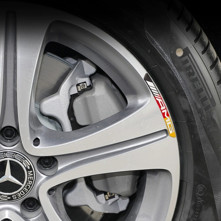 Amg 4 Pcs Sticker Dekorasi Velg Mobil Bahan Aluminum