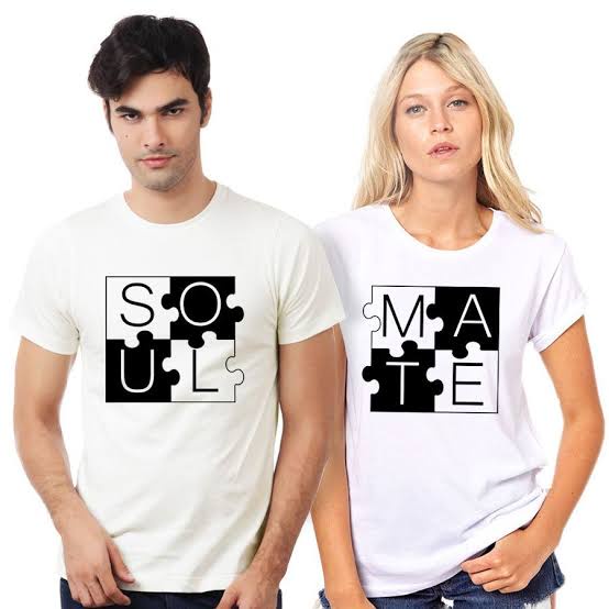 MYSTIQUE.ID-BAJU KAOS COUPLE SOULMATE T-SHIRT LUCU DAN AESTHETIC