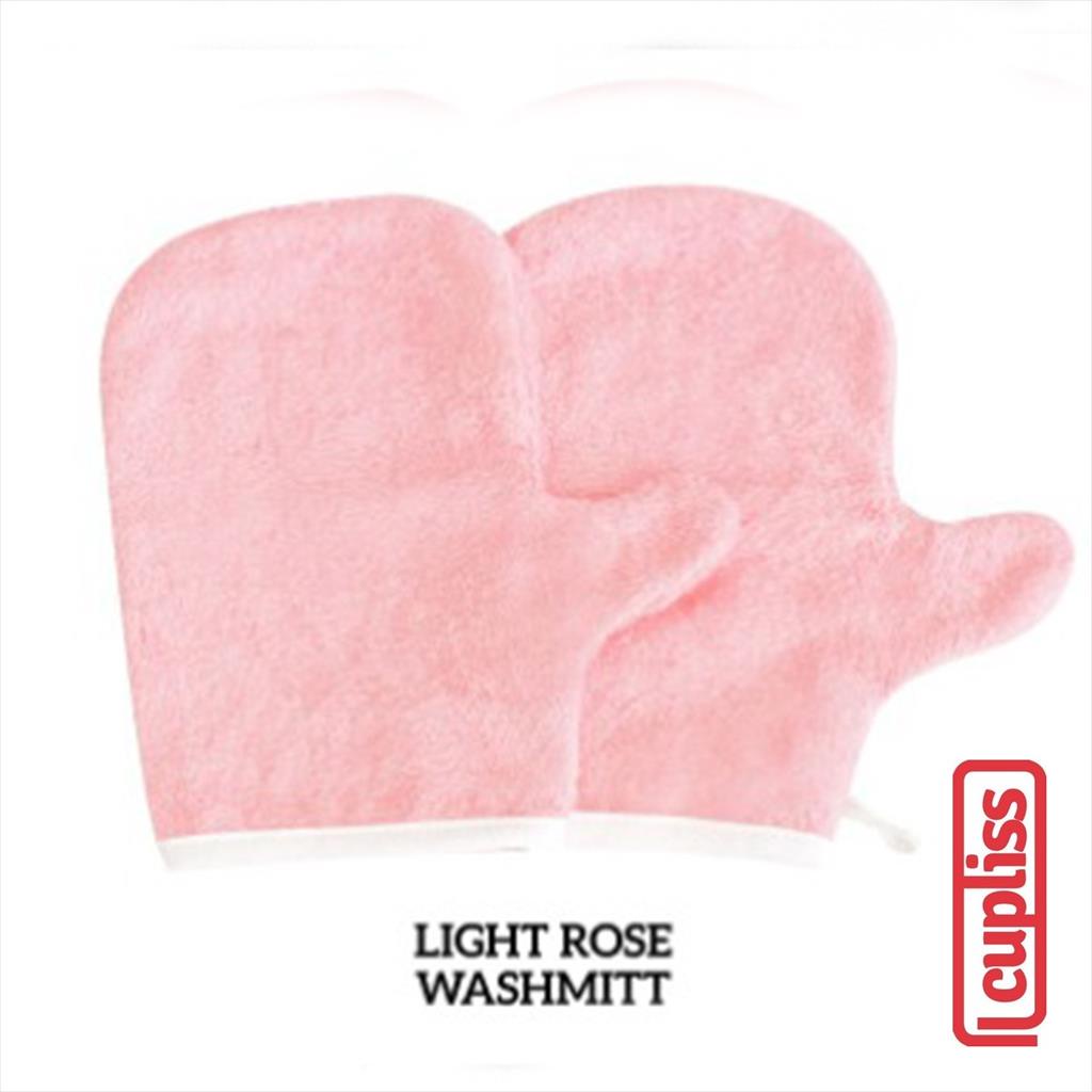 2x Little Palmerhaus Bamboo Washmitt Light Rose Waslap Bayi