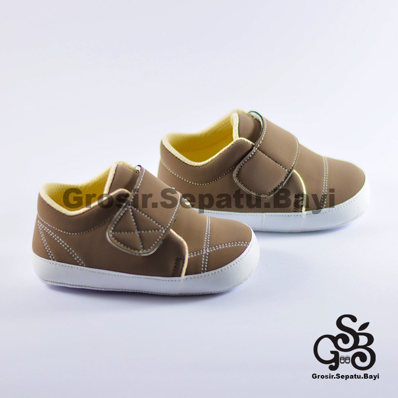 sepatu bayi baby shoes prewalker laki laki umur 2 sampai 14 bulan simple classy warna abu-abu