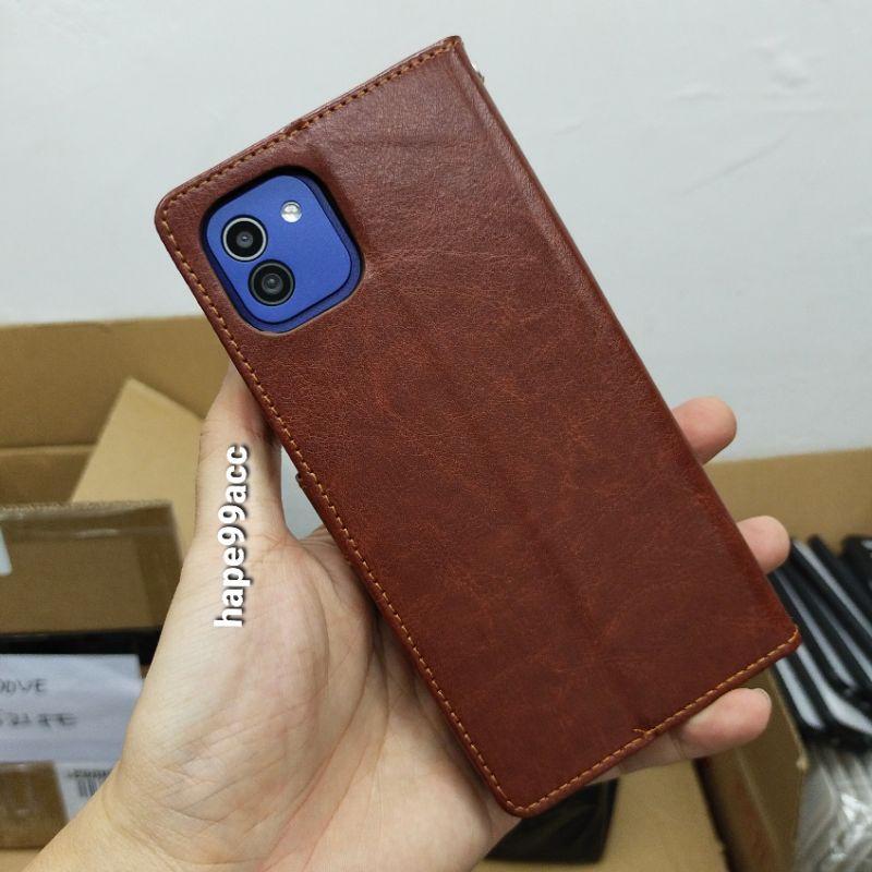 Samsung A03 A 03 flip case cover dompet kulit