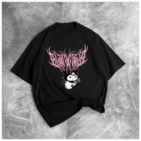 GSC - ETHEREAL Kaos Oversize Shirt / Smile mask Oversized Shir-t-kumori hitam