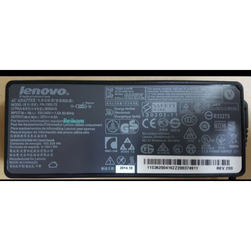 Charger Adaptor Original Lenovo Thinkpad X1 X230s X240s 20V-4.5A USB