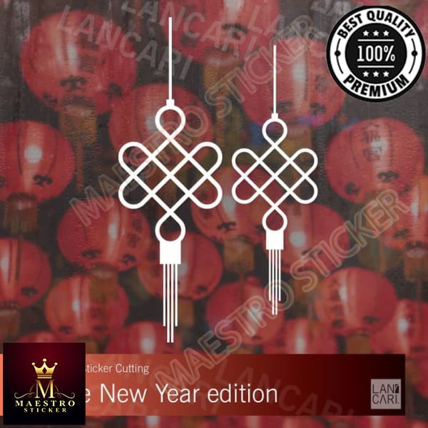M.STICKER Stiker Chinese imlek Gantungan Sticker Decal Cutting dinding kaca wall - PUTIH