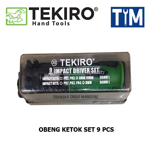 TEKIRO Obeng Ketok Set 9 PCS / Impact Driver 9 PCS Set