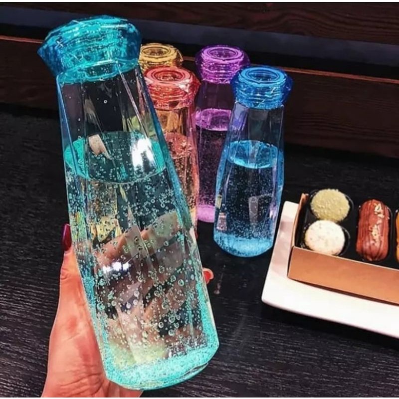 Diamond glass bottle/botol kaca kristal 350ml/ botol minum kekinian