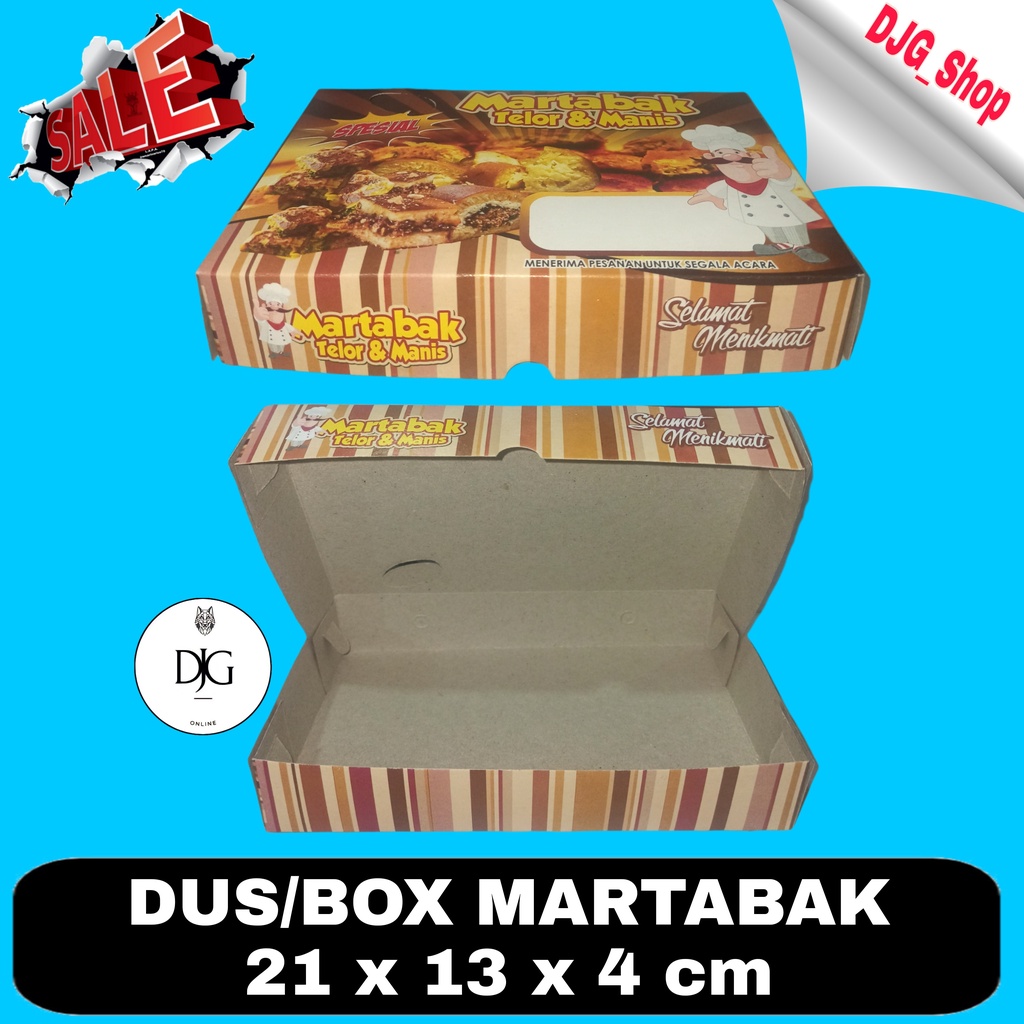 

BOX/DUS MARTABAK TELUR & MANIS/KOTAK MARTABAK SIZE 21 x 13 x4 cm MOTIF!! Per 10 pcs