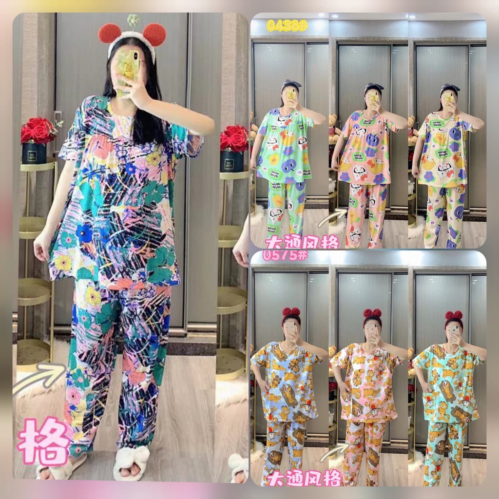 DP001 Setelan CP Import Super Jumbo Grosir Baju Tidur Wanita Dewasa Terbaru bahan Kaos Import