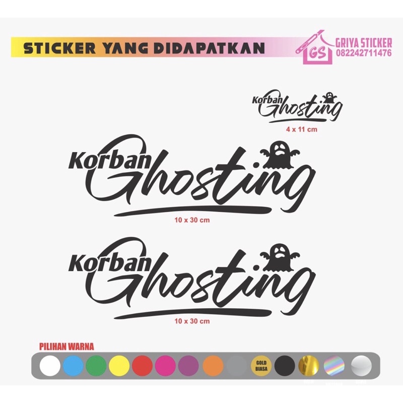 Sticker Korban Ghosting stiker cutting viral sticker nmax aerox beat vario scoopy universal