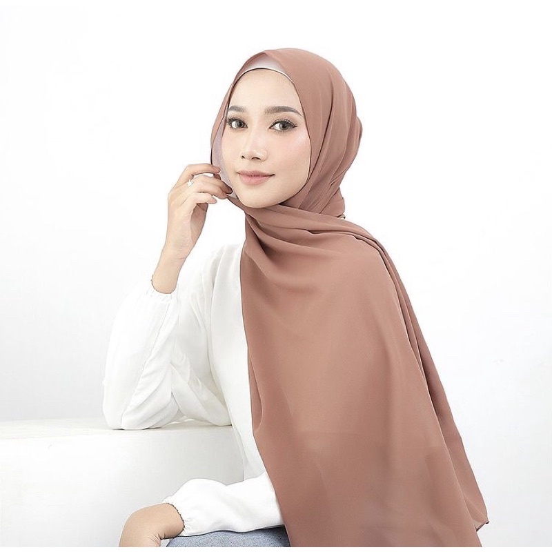 TERMURAH 8.8 Pashmina Ceruty Babydoll Premium / 180 x 75cm / Pashmina Ceruty / Pashmina Polos / Hijab Pashmina AR-RAHMAN