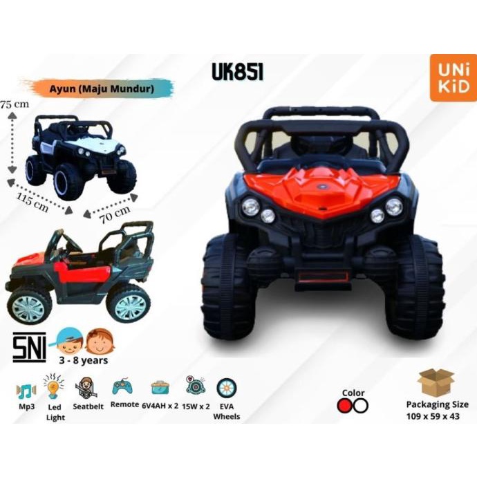 Mobil Aki Jeep Modern anak anak - Ban karet - UK 851 - Unikid