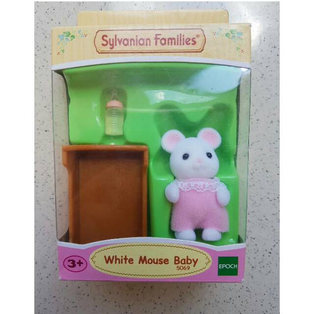 Sylvanian Families White Mouse Baby & squirell sis