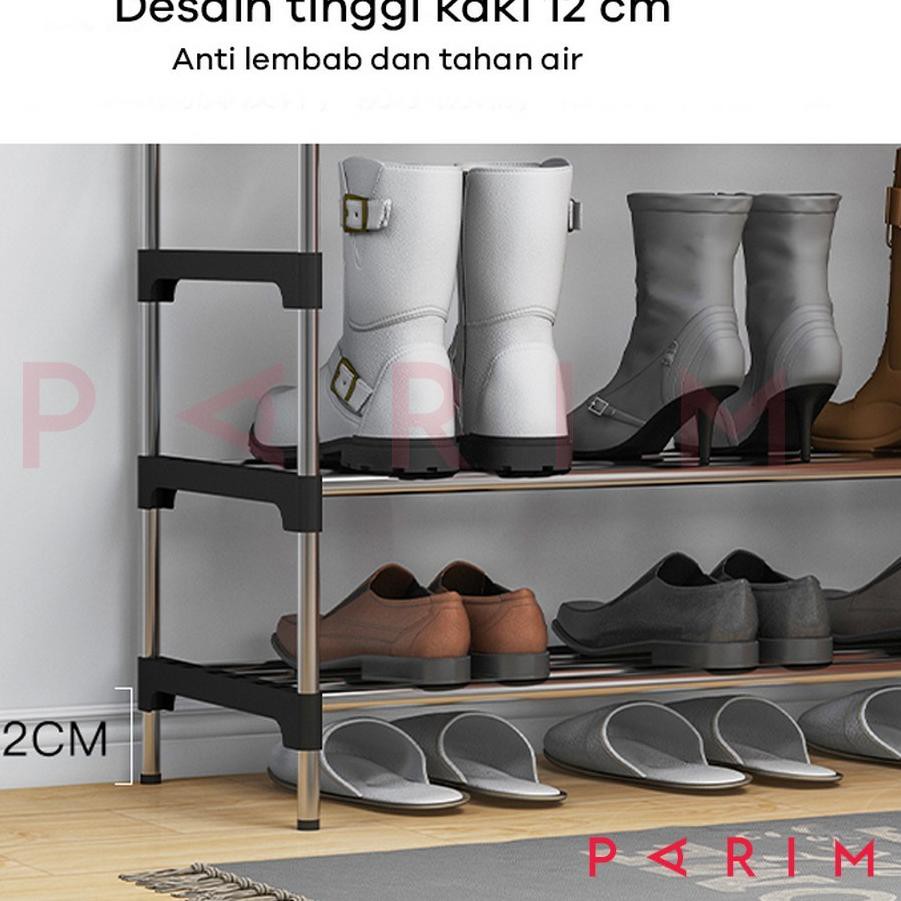 ☏ PARIM Rak Sepatu 5 Tingkat Tempat Sepatu Sandal 5 Susun Rangka Besi & Plastik YK DESIGN YK-216 ☑