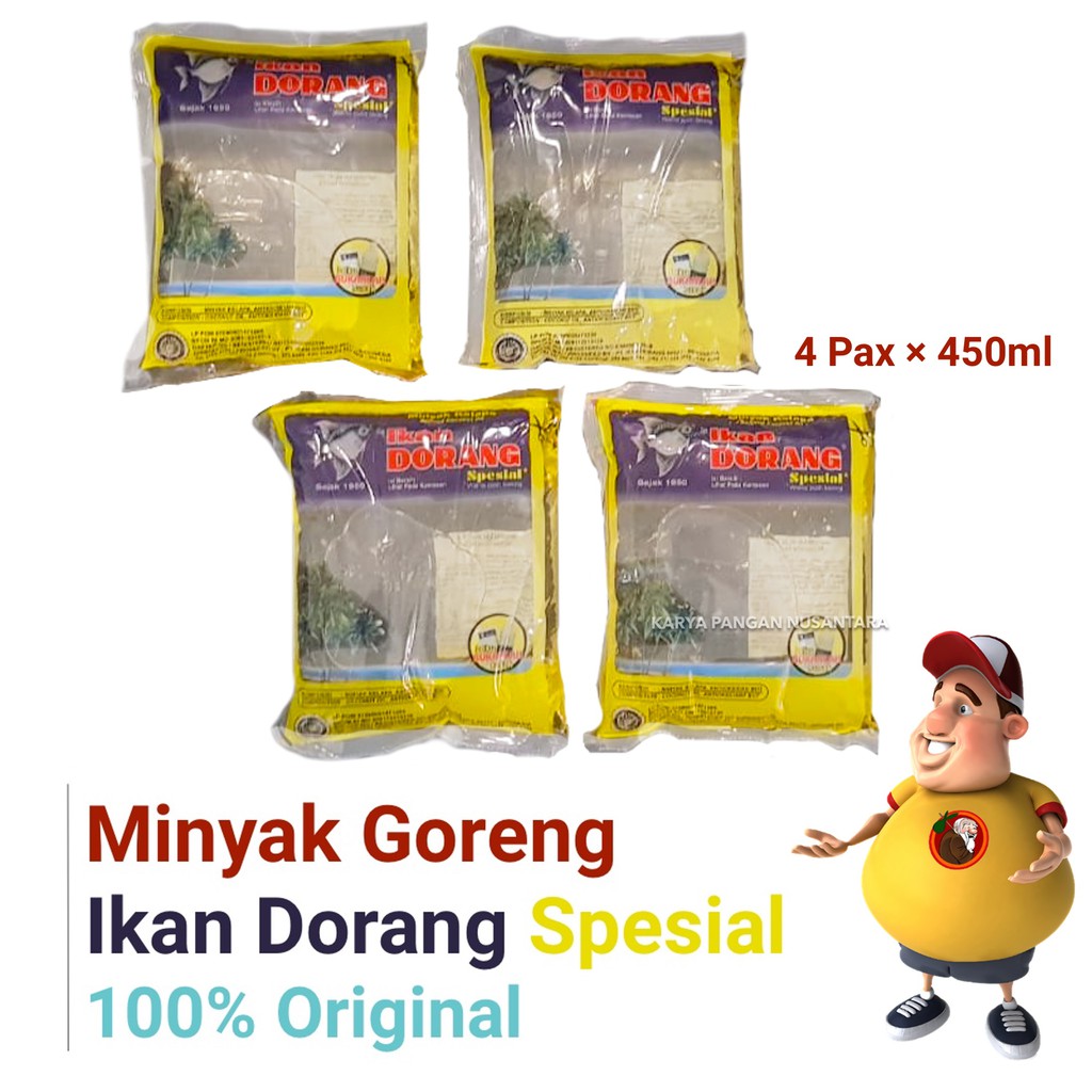 

PAKET MINYAK DORANG SPESIAL 450 ML 4 PAX MINYAK GORENG DORANG SPESIAL