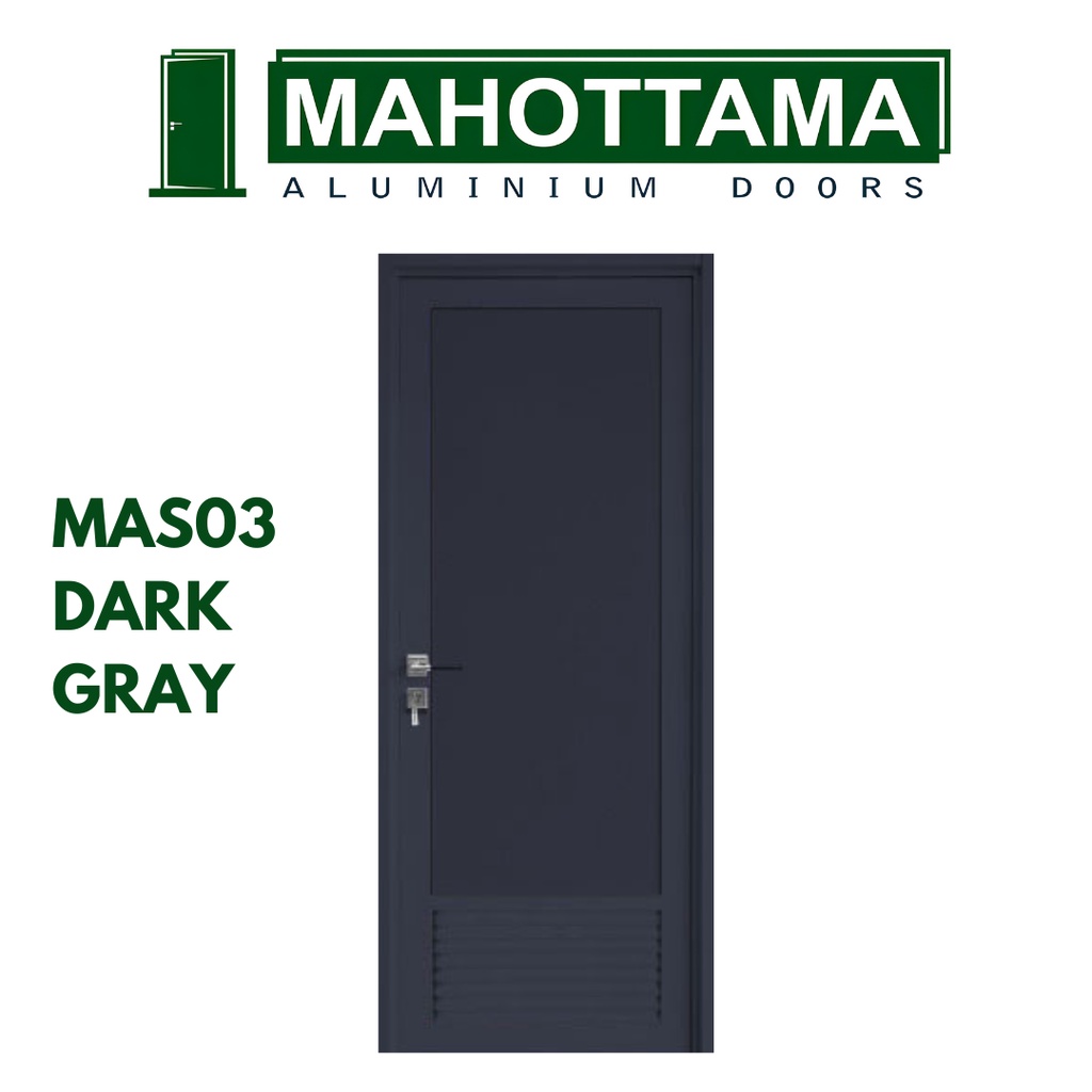 Pintu Aluminium Swing Kamar Mandi Murah Sliding Door Kamar Tidur Anti Rayap Anti Karat Baja Kusen Rumah-Dark Grey