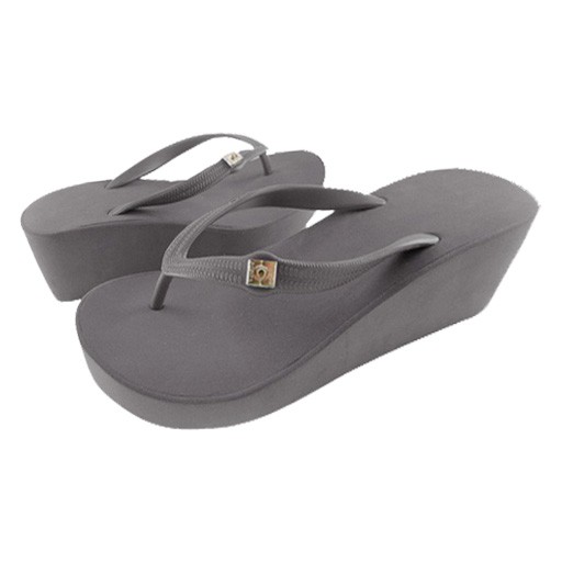 Popits Wedges 7cm Gray Sandal Wanita Original