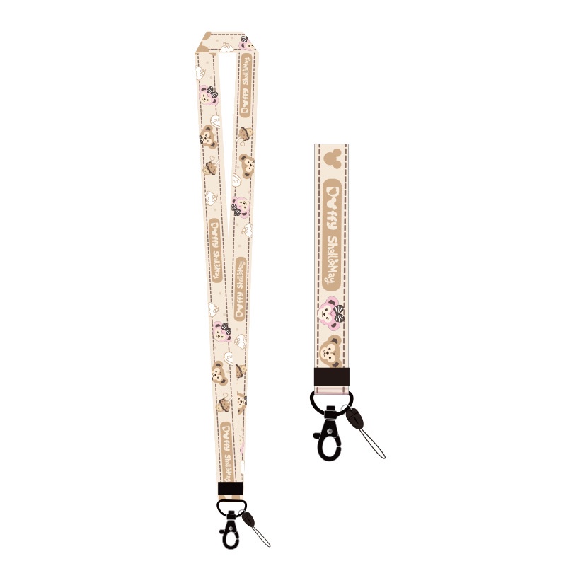 Ins beruang kain ponsel lanyard U disk liontin pendek dan panjang tali pergelangan tangan gantungan