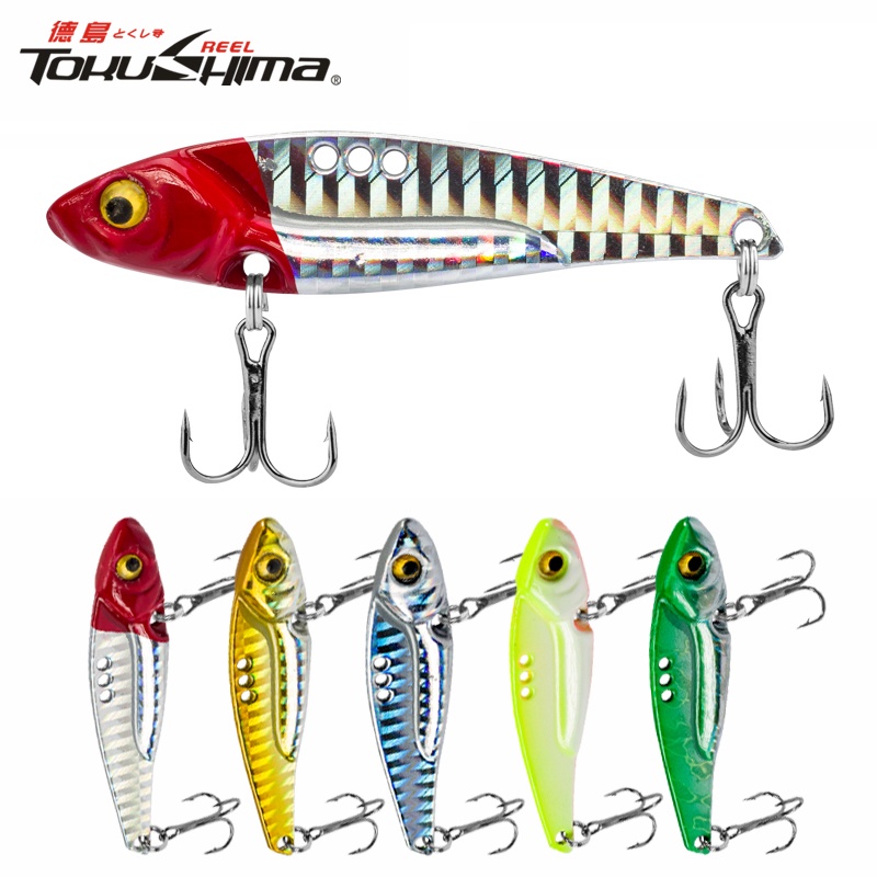 Umpan Pancing Sendok Vibrasi Spinner 3D Bahan Metal 7g / 10g / 14g / 17g / 20g