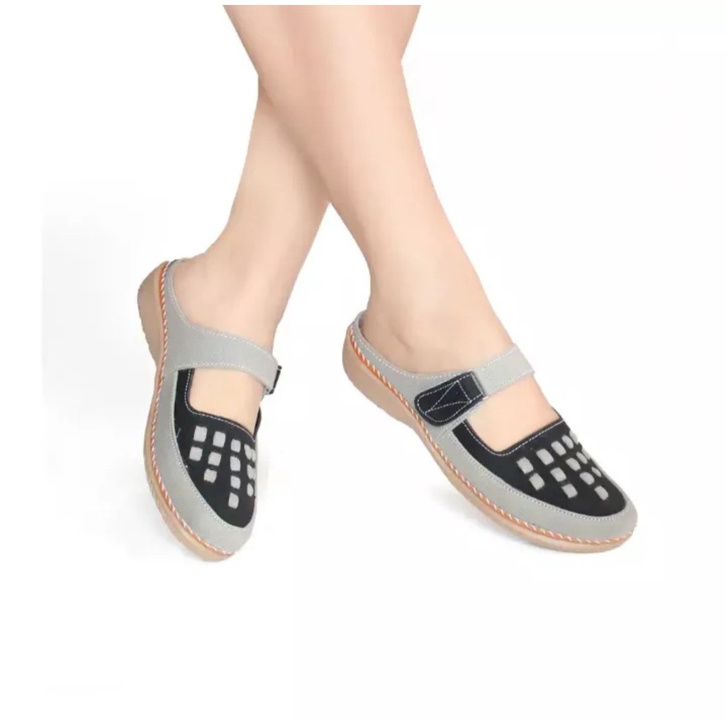 SEPATU SANDAL WANITA SLOP LASER MULES/BISA BAYAR DI TEMPAT/COD