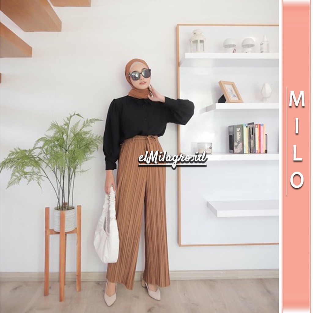 GROSIR CELANA KULOT PLISKET PREMIUM + IKAT PINGGANG!! size S/M/L/XL/XXL-5