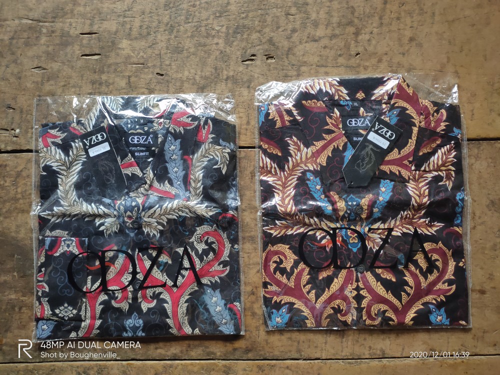 Odza Baju Batik Solo Pria Lengan Pendek Modern / Kemeja Batik Muslim / Kemeja Distro