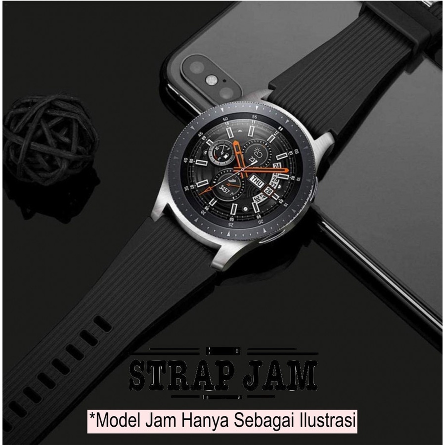 M46 Tali Jam Tangan Advan StartGo R1 Pro - Strap 22mm Rubber Silikon Garis Vertical