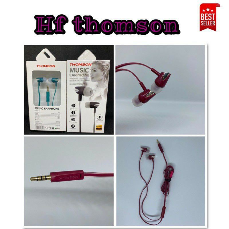 HF HEADSET/EARPHONE THOMSON METAL + MIC SUPER BASS