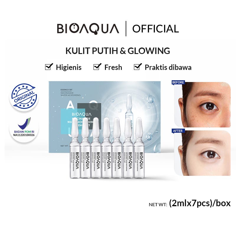 BIOAQUA Ampoule Serum 2ml*7pcs Niacinamide Water Moisturizing Essence Set Brightening Serum Glowing Skin and Hydrating