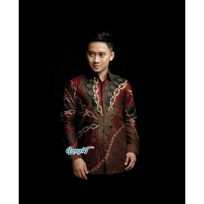 Batik Pria Lengan Panjang BATIK NAKULA HRB026 motif KERATONAN Kode 002 Reguler