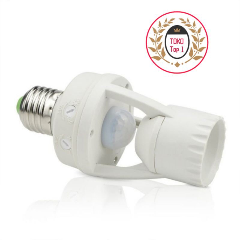 Smart Fitting E27 Lampu Bohlam Motion Sensor Gerak Otomatis Nyala