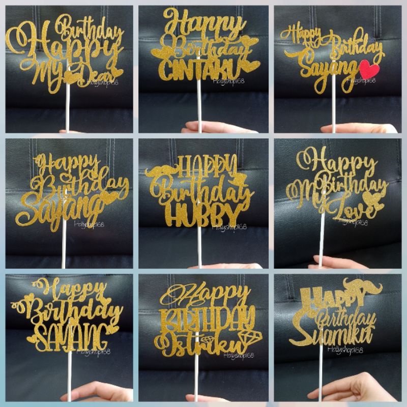 Cake Topper Happy birthday Daddy/toper kue ulang tahun/hiasan kue