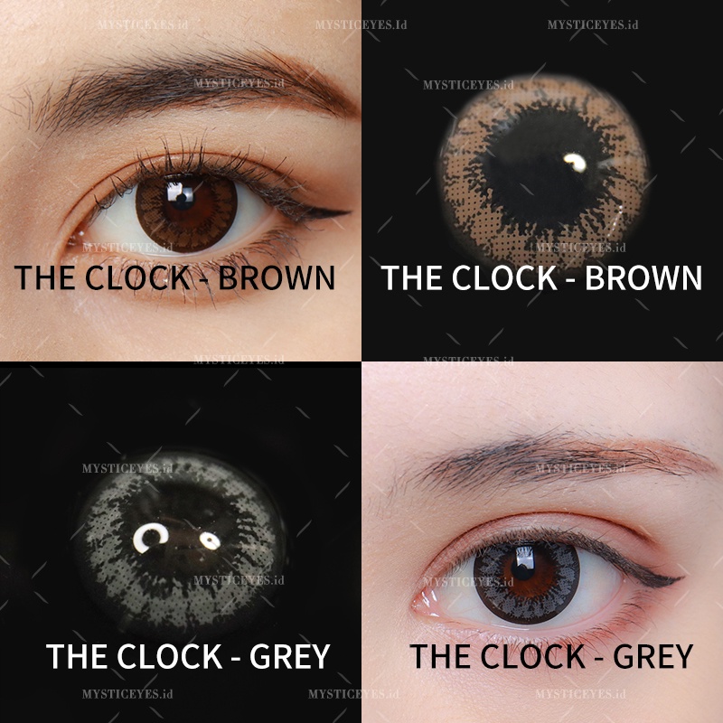 [✅COD] MYSTICEYES SOFTLENS THE CLOCK LENSA KONTAK 14.5 MM NORMAL &amp; MINUS -0.25 S/D -4.00